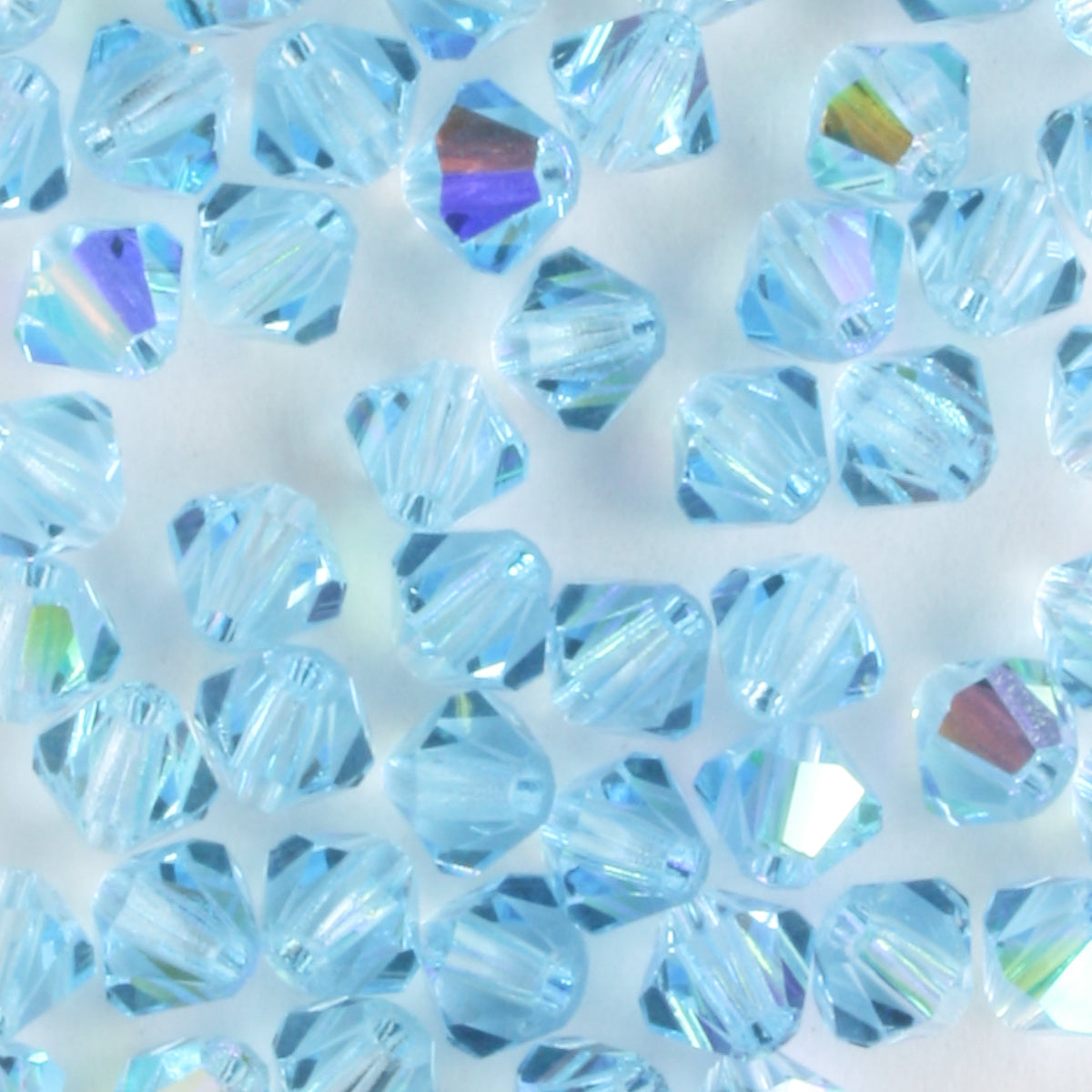 4mm Bicone Aqua AB - 48 beads