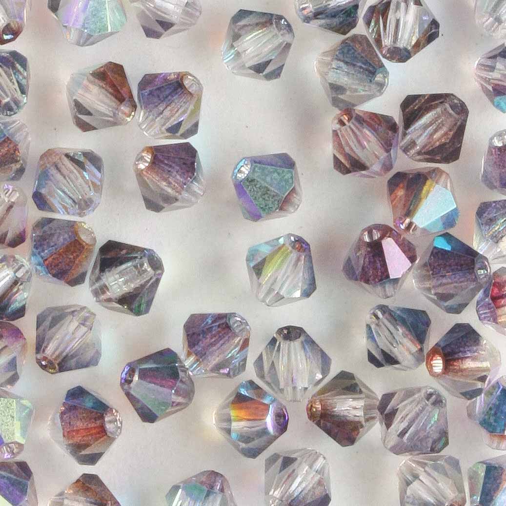 4mm Bicone Blue/Crystal AB Luster