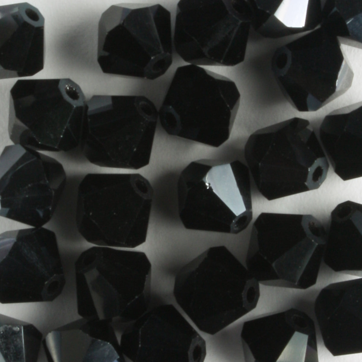 6mm Bicone Jet Hematite Half Coat - 24 beads