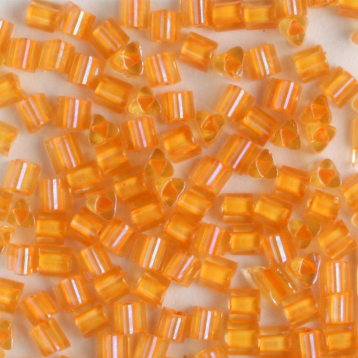 11/0 Triangle Orange Lined Jonquil - 10 grams
