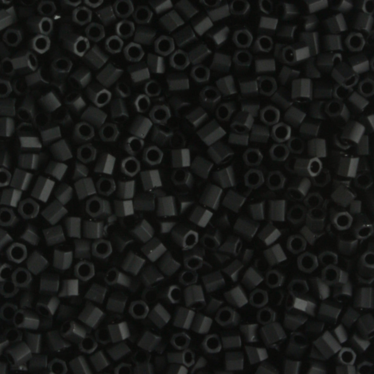 15/0 Hex Opaque Frosted Jet - 5 grams