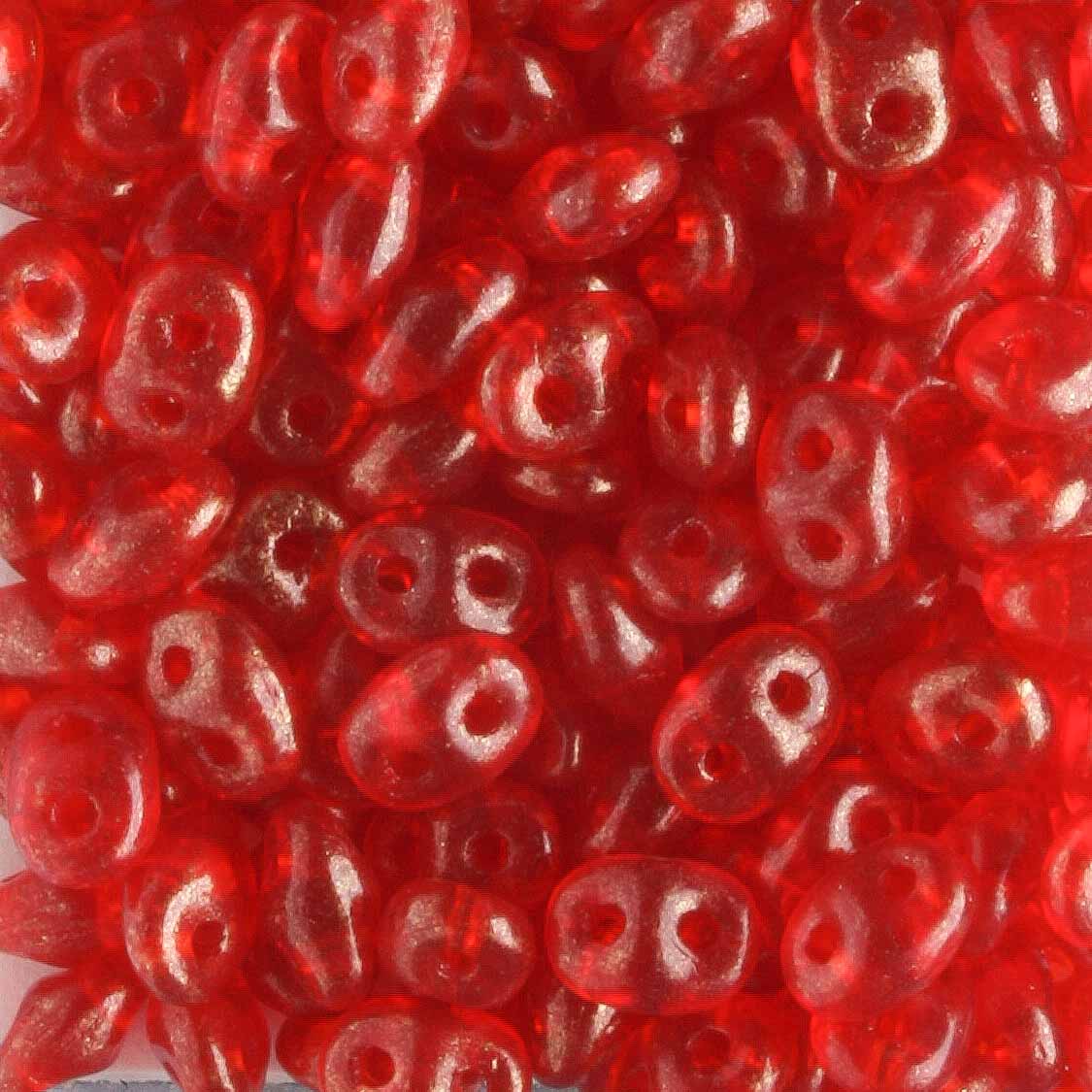 Superduo Gold Marbled Siam Ruby - 10 grams