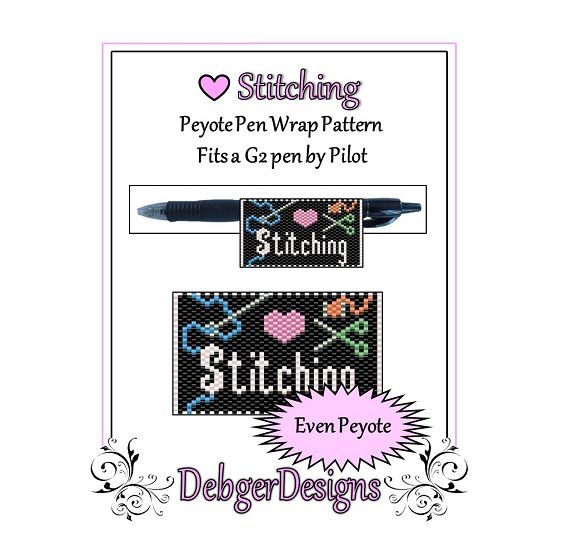 Love Stitching Pen Wrap Pattern - PDF