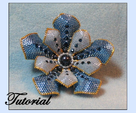 Flower Pearl Brooch Pattern - PDF