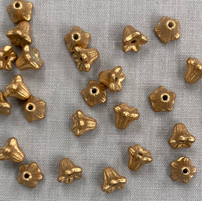 5x6mm Bell Flower - Gold - qty 25