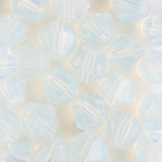 6mm Bicone White Opal - 24 beads
