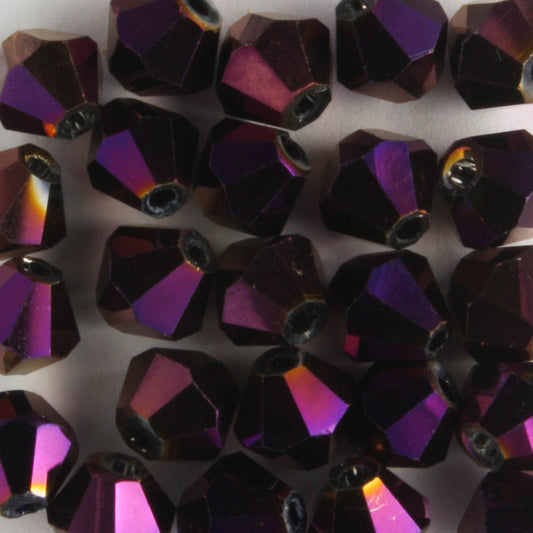 6mm Bicone Purple Iris - 24 beads