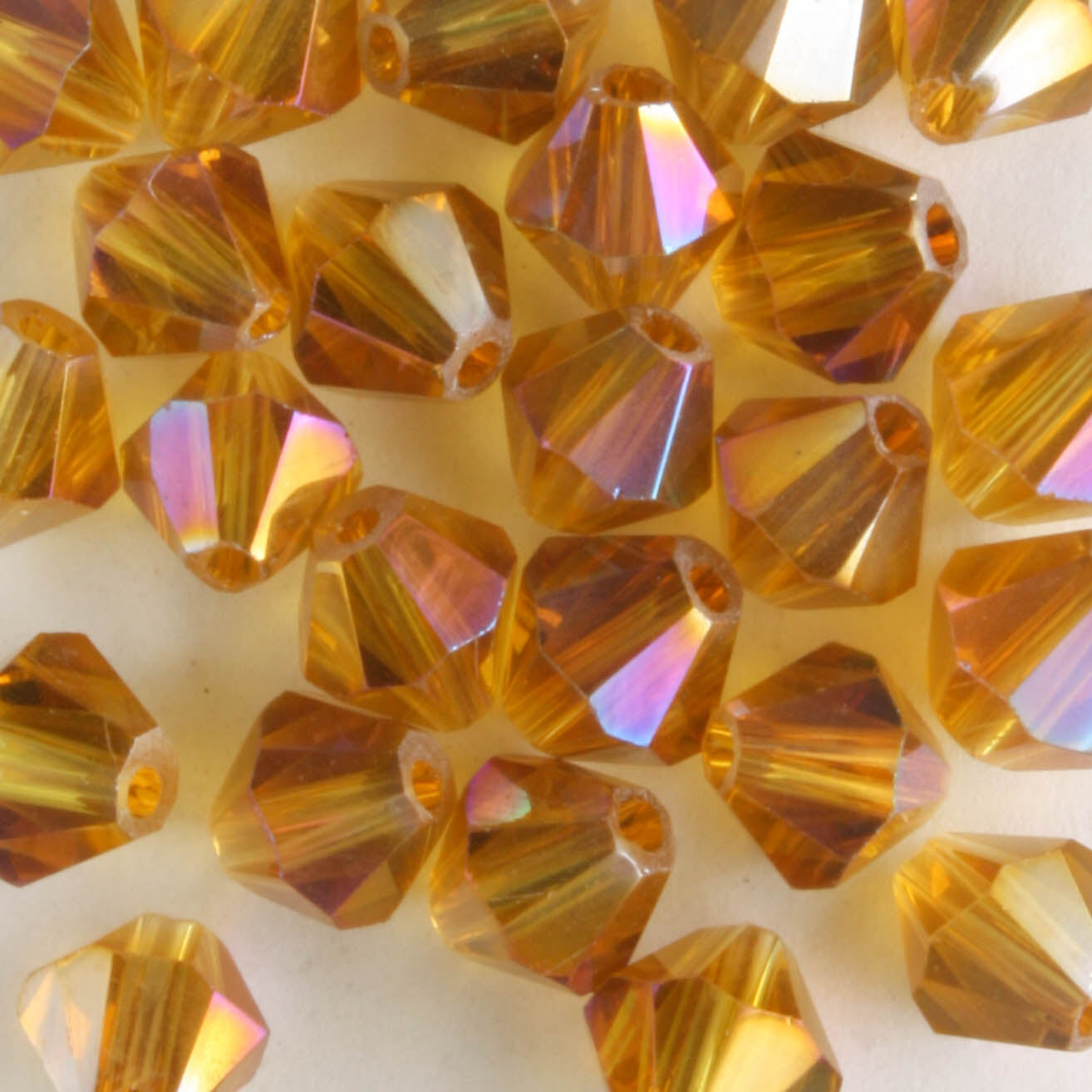 6mm Bicone Gold AB - 24 beads