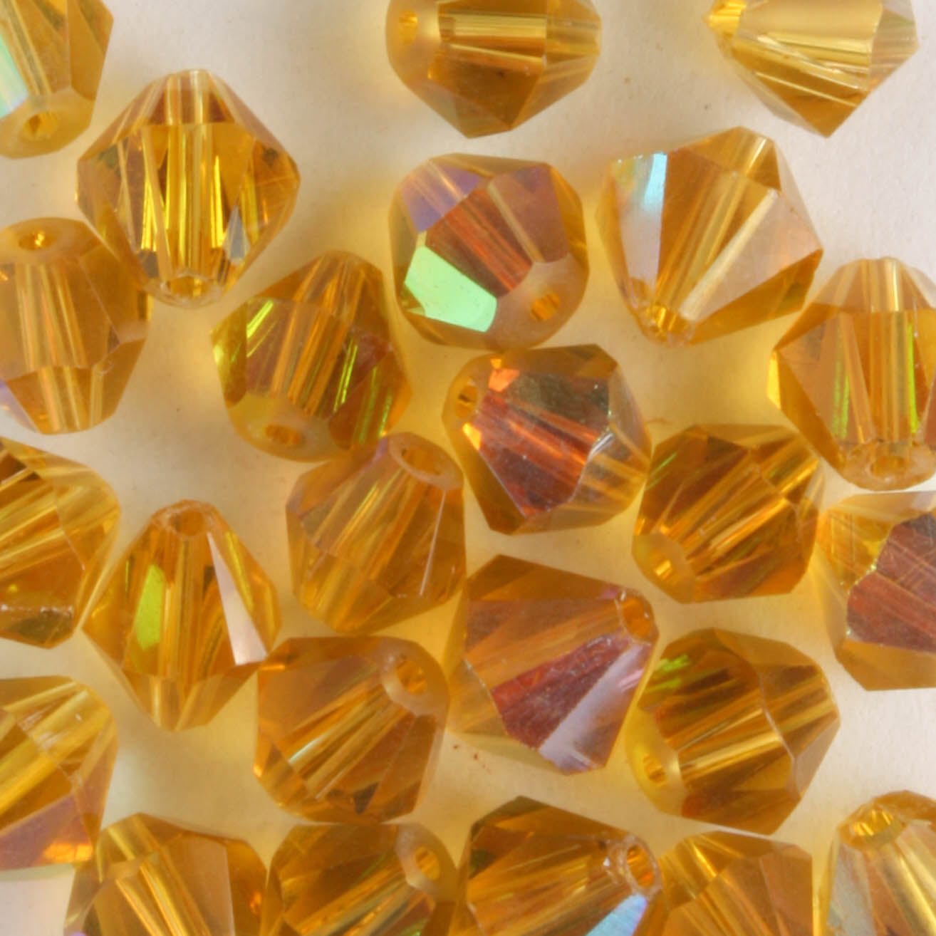 6mm Bicone Gold AB - 24 beads