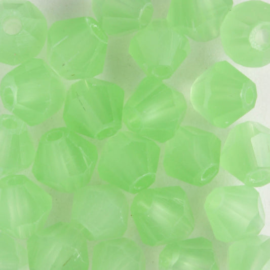 6mm Bicone Green Opal - 24 beads