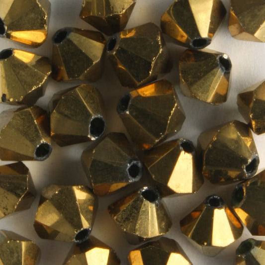 6mm Bicone Yellow Gold - 24 beads