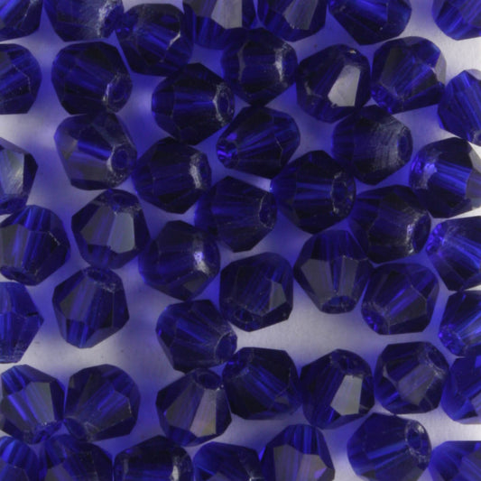 4mm Bicone Dark Blue - 48 beads