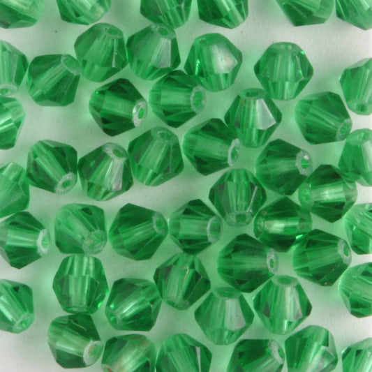 4mm Bicone Green - 48 beads