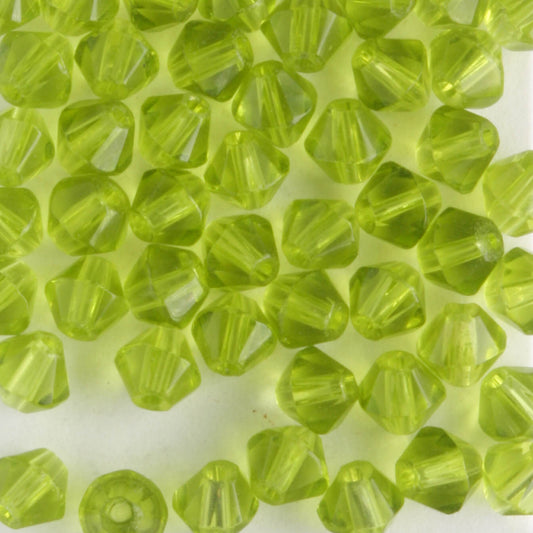 4mm Bicone Green - 48 beads
