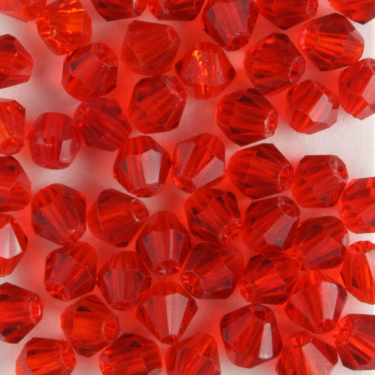 4mm Bicone Light Red - 48 beads
