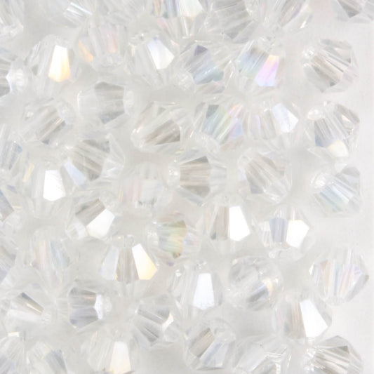 4mm Bicone Clear AB - 48 beads