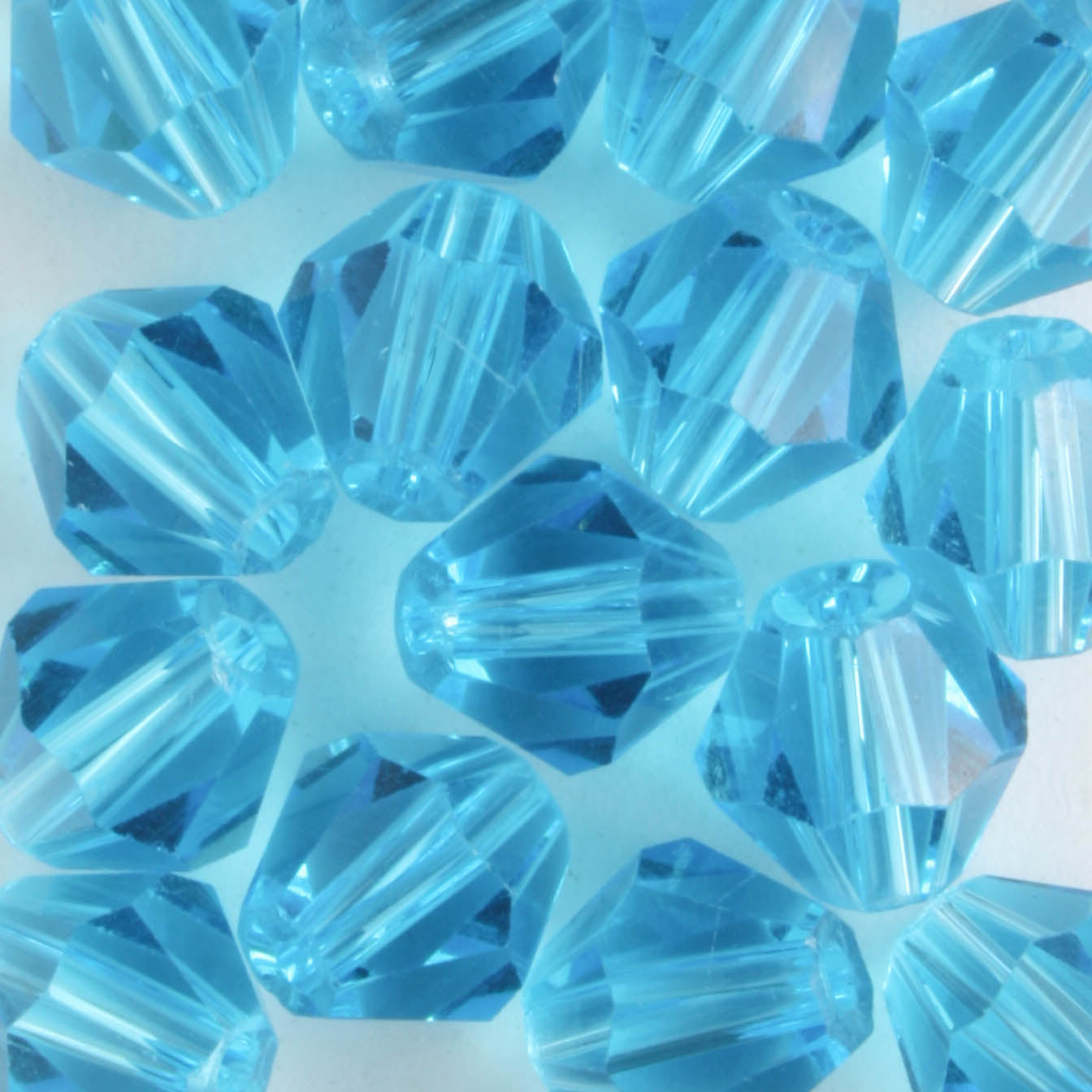 8mm Bicone Aqua - 15 beads