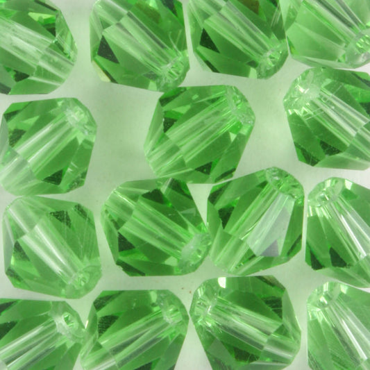 8mm Bicone Light Green - 15 beads