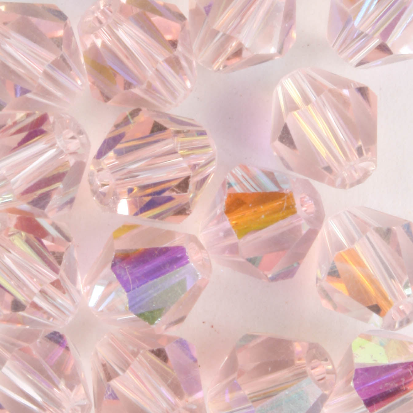 8mm Bicone Pink AB - 15 beads