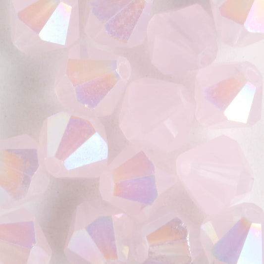 8mm Bicone Pink Opal - 15 beads
