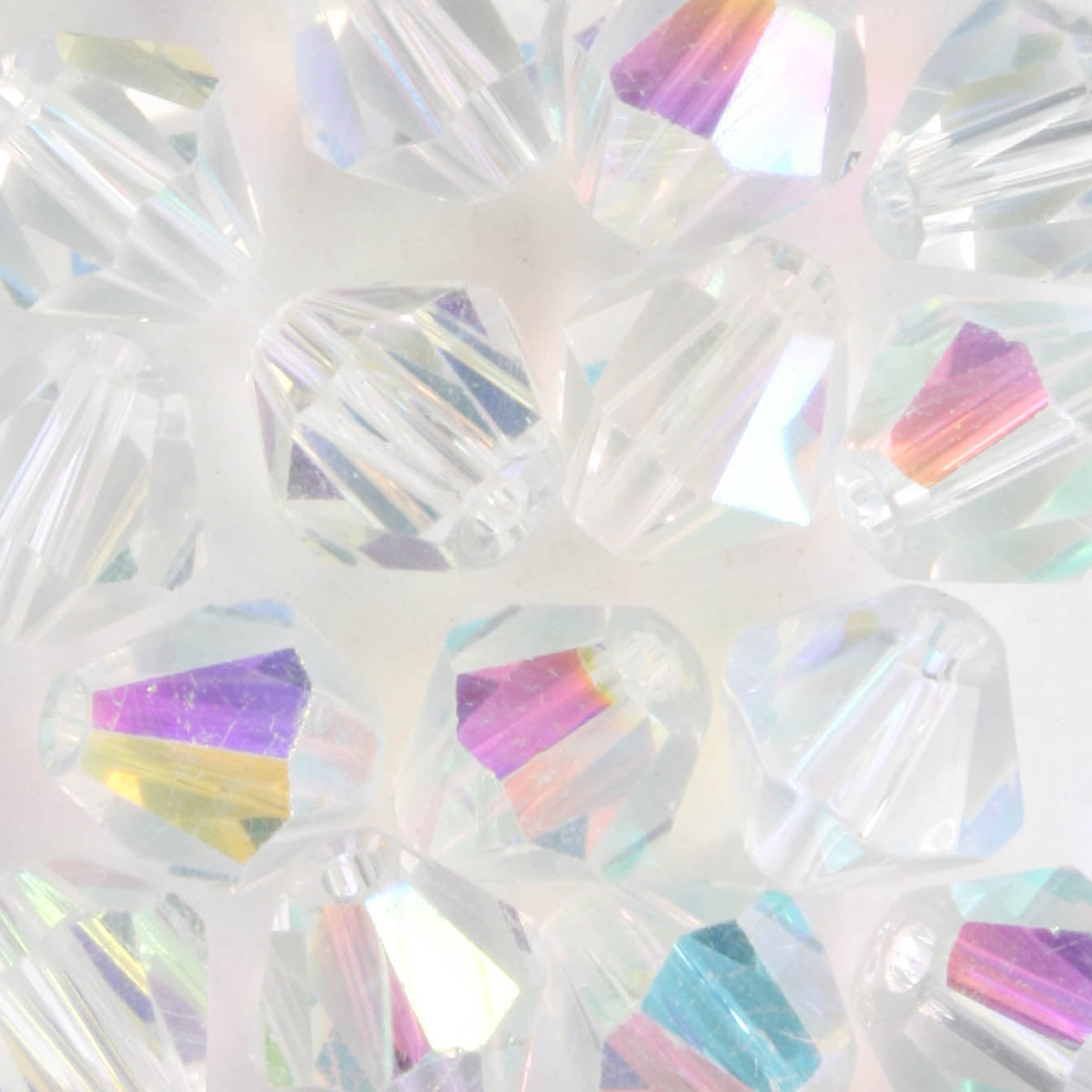 8mm Bicone Clear AB - 15 beads