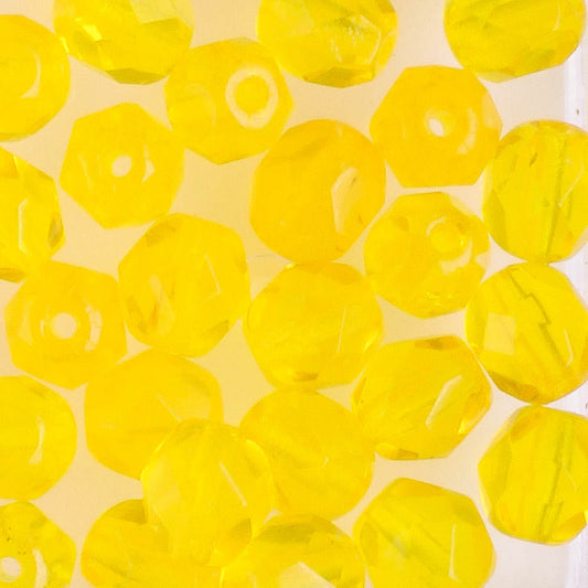 6mm Round Fire Polish Yellow