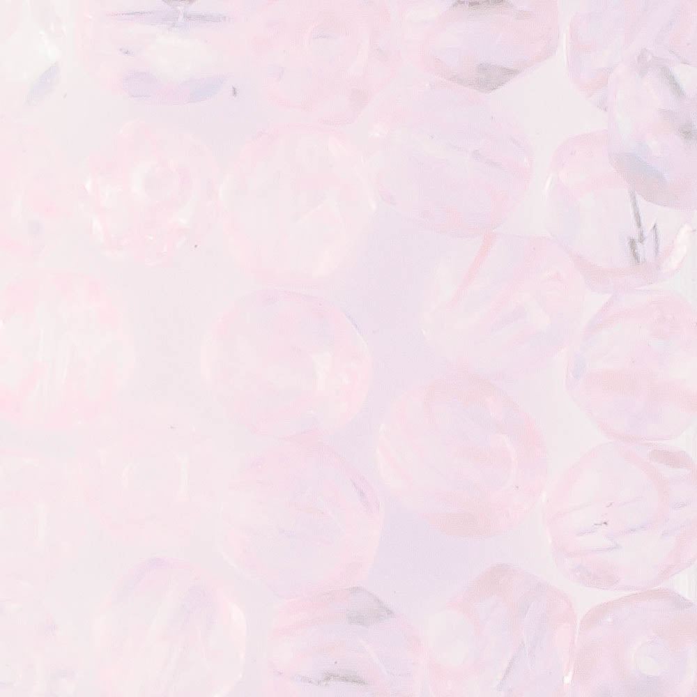 6mm Round Fire Polish Clear Pink - 25 beads
