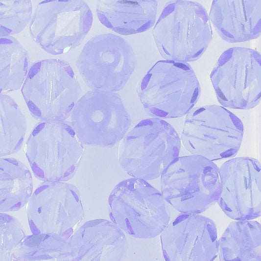 6mm Round Fire Polish Sapphire - 25 beads