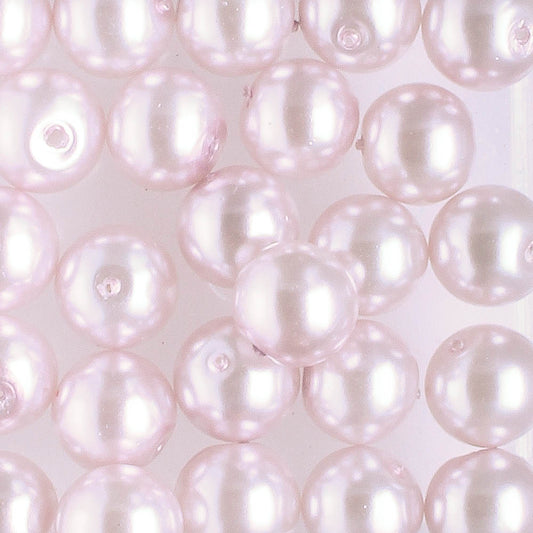6mm Round Glass Pearl Lavender - 25 beads