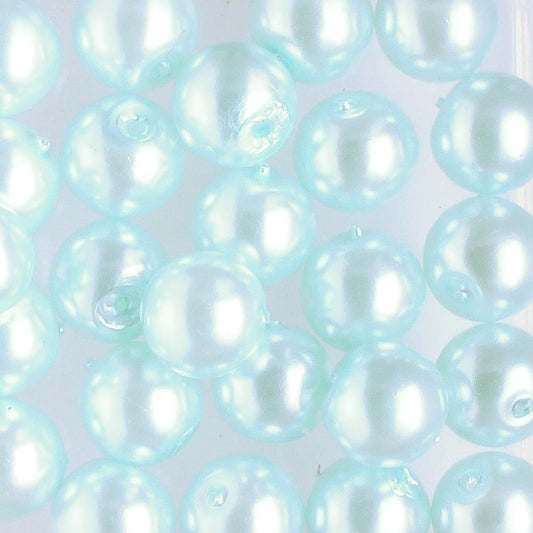 6mm Round Glass Pearl Sky Blue - 25 beads