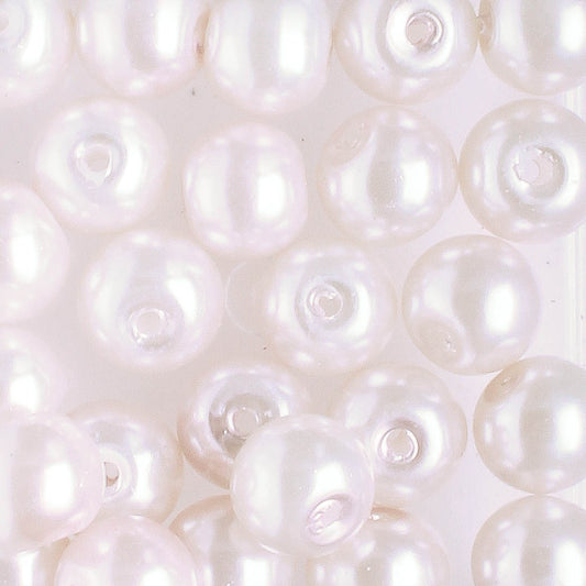 6mm Round Glass Pearl Orchid - 25 beads