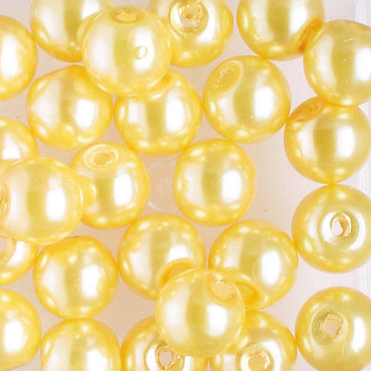 6mm Round Glass Pearl Flax - 25 beads