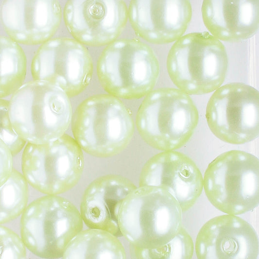 6mm Round Glass Pearl Pear - 25 beads
