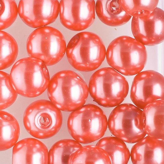 6mm Round Glass Pearl Primrose - 25 beads