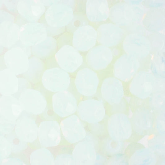 4mm Round Fire Polish Yellow Opal - 100 beads