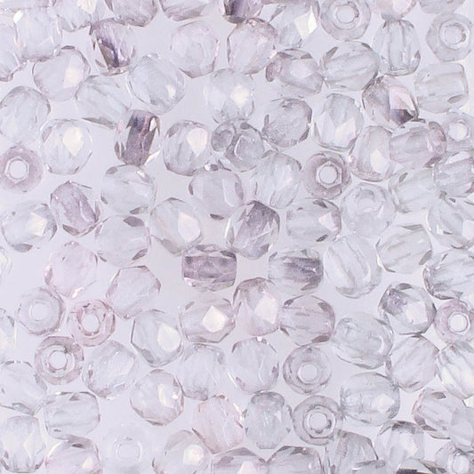 3mm Fire Polish Light Gray - 100 beads