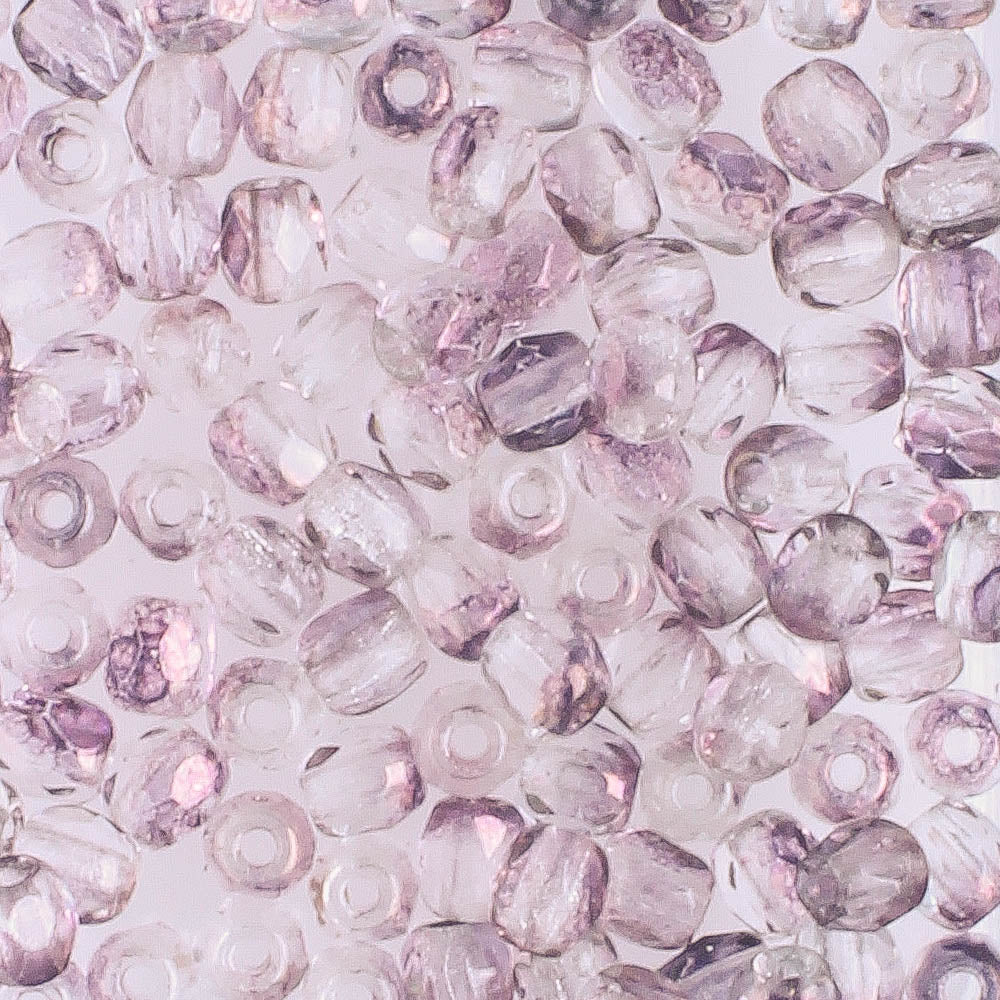 3mm Fire Polish Crystal/Purple - 100 beads