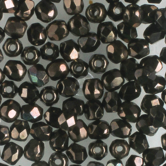 3mm Round Fire Polish Dark Bronze