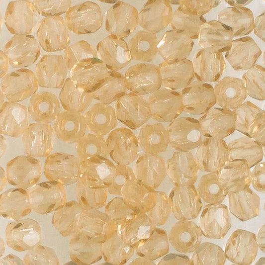 3mm Round Fire Polish Apricot