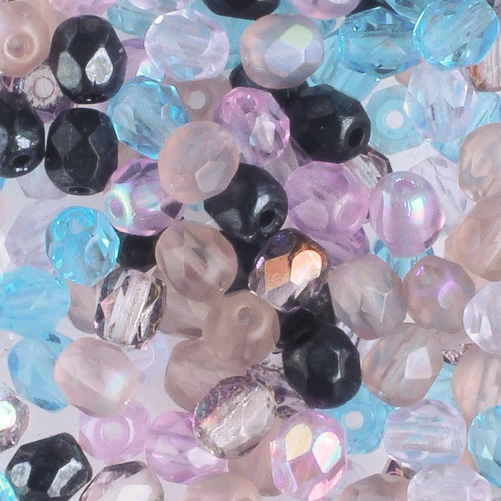 4mm Fire Polish  Mix - 100 beads