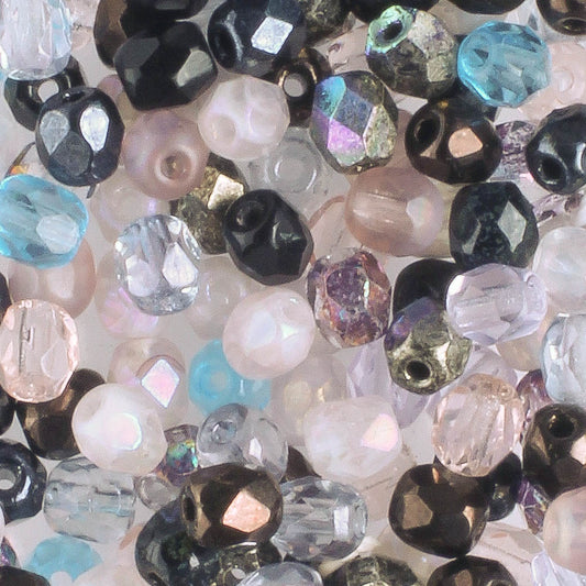 4mm Fire Polish  Mix - 100 beads