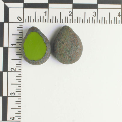 Polished Drop Olive Picasso - 18 beads