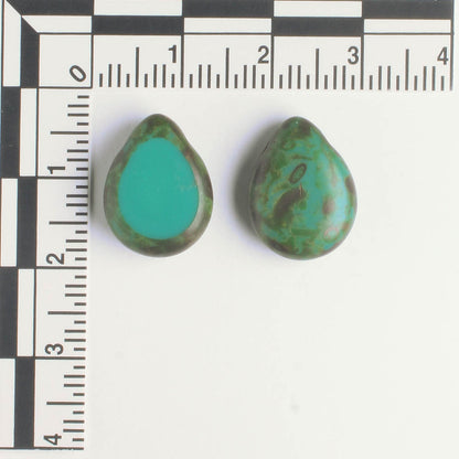 Polished Drop Turquoise Picasso  18 beads