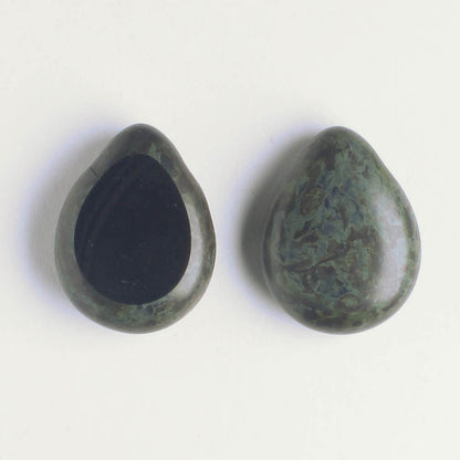 Polished Drop Jet Picasso - 18 beads