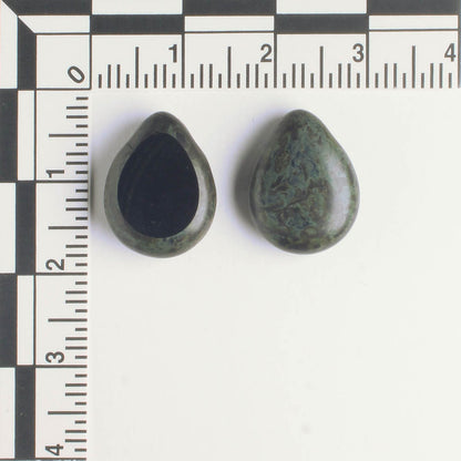 Polished Drop Jet Picasso - 18 beads