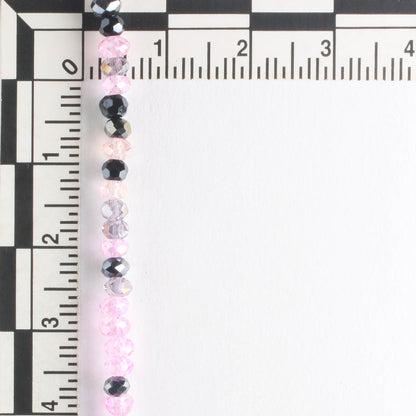 2x3mm Rondelle Purple Mix - 8" Strand