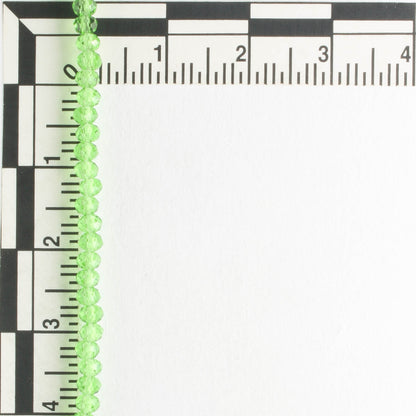 2x3mm Rondelle Green - 8" Strand