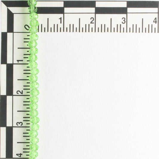 2x3mm Rondelle Green - 8" Strand