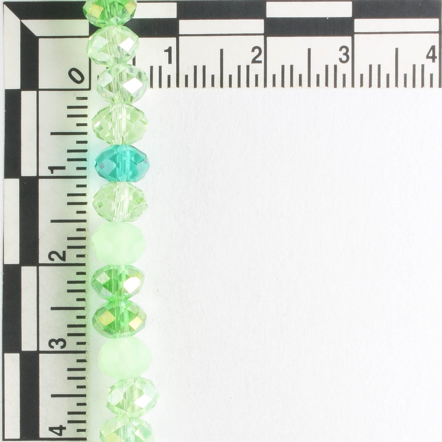 4x6mm Rondelle Green Mix - 8" Strand