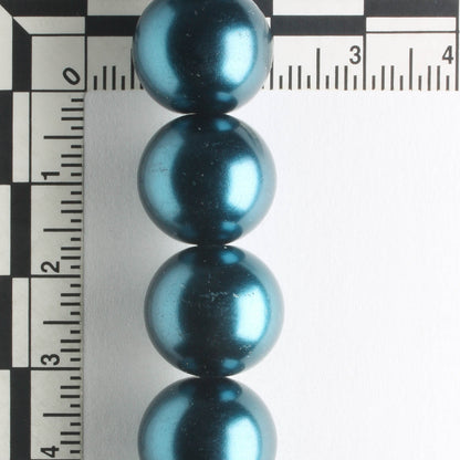 14mm Glass Pearls - 8" strand